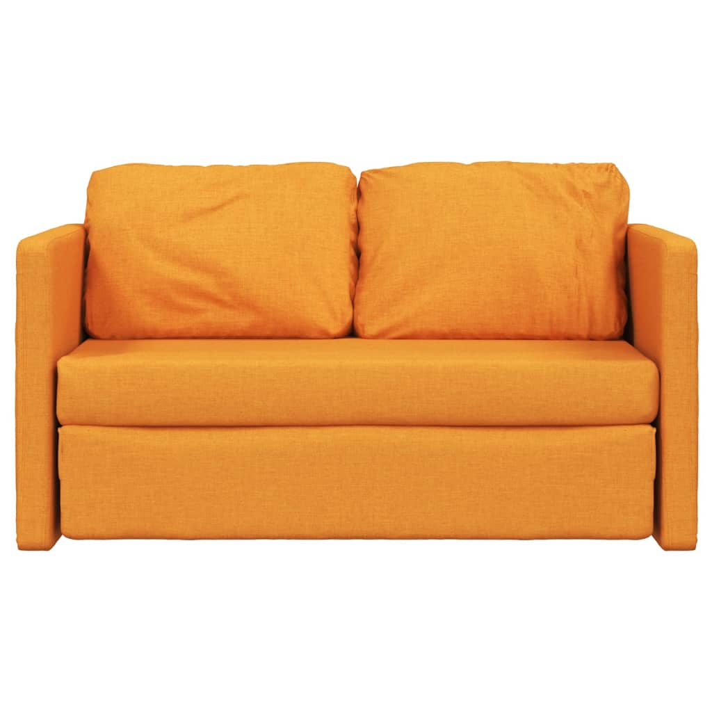 Slaapbank vloermodel 2-in-1 112x174x55 cm stof donkergeel