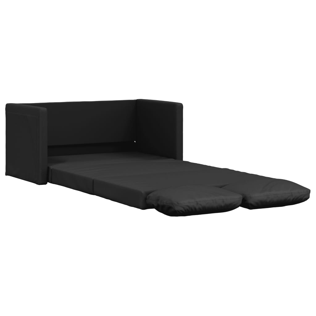 Slaapbank vloermodel 2-in-1 112x174x55 cm kunstleer zwart