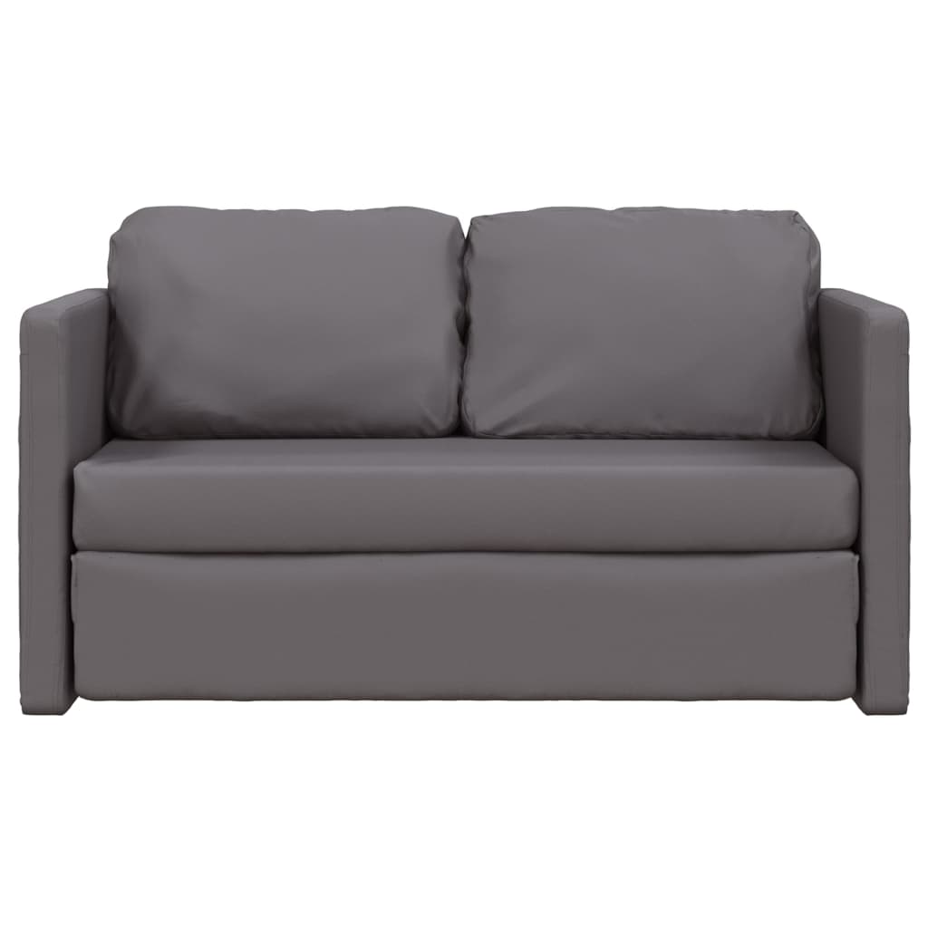 Slaapbank vloermodel 2-in-1 112x174x55 cm kunstleer grijs