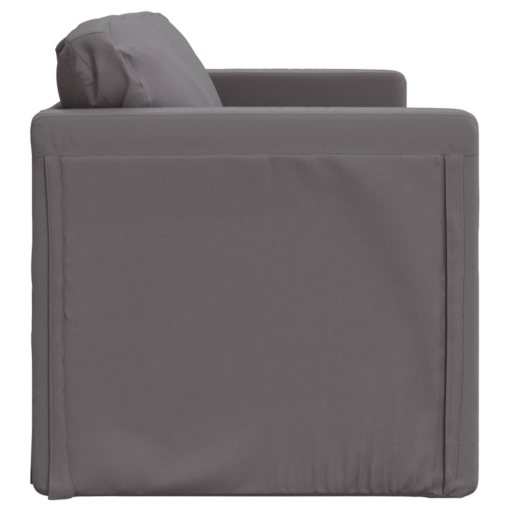 Slaapbank vloermodel 2-in-1 112x174x55 cm kunstleer grijs