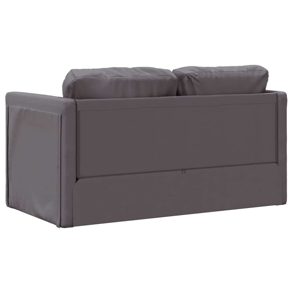 Slaapbank vloermodel 2-in-1 112x174x55 cm kunstleer grijs