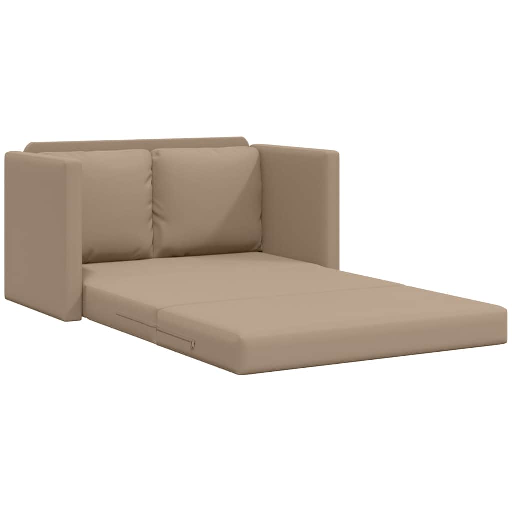 Slaapbank vloermodel 2-in-1 112x174x55 cm kunstleer cappuccino