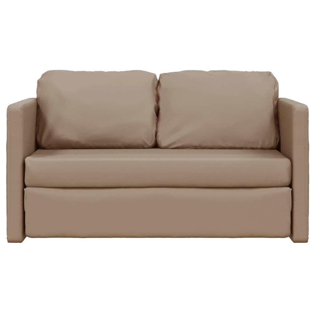 Slaapbank vloermodel 2-in-1 112x174x55 cm kunstleer cappuccino