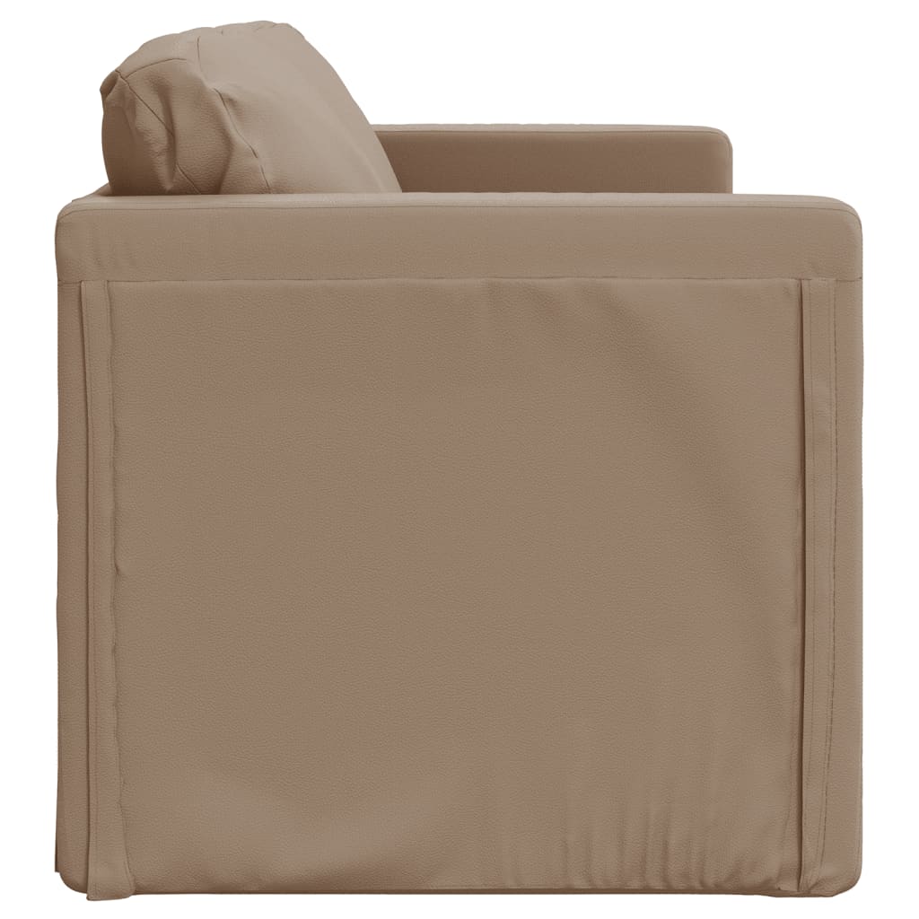 Slaapbank vloermodel 2-in-1 112x174x55 cm kunstleer cappuccino