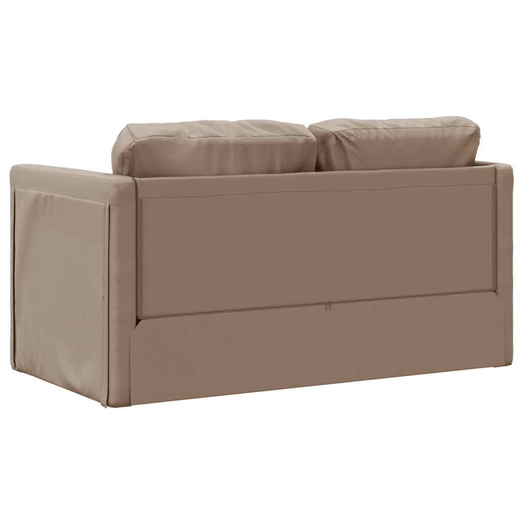 Slaapbank vloermodel 2-in-1 112x174x55 cm kunstleer cappuccino