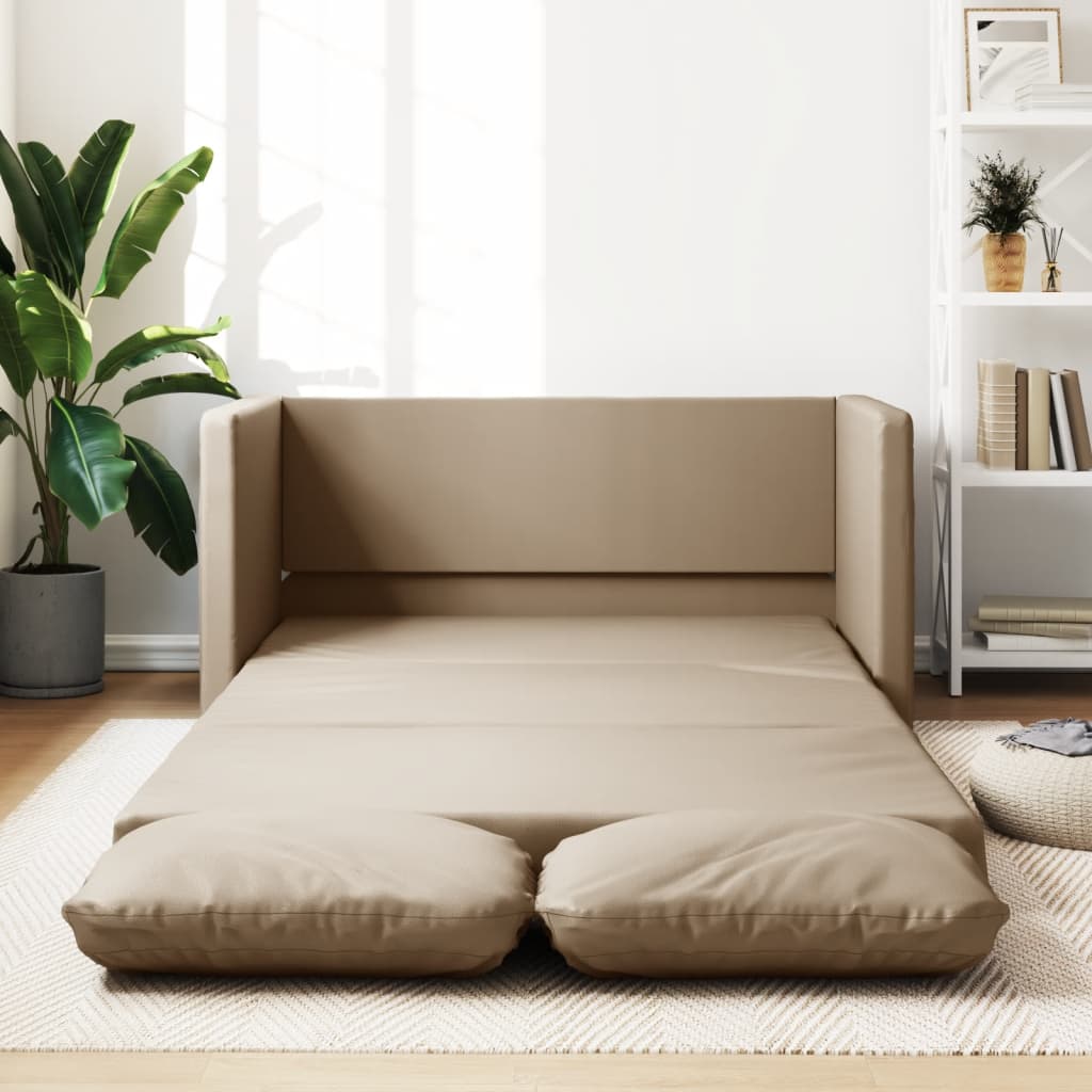 Slaapbank vloermodel 2-in-1 112x174x55 cm kunstleer cappuccino