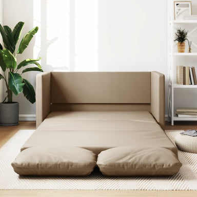 Slaapbank vloermodel 2-in-1 112x174x55 cm kunstleer cappuccino