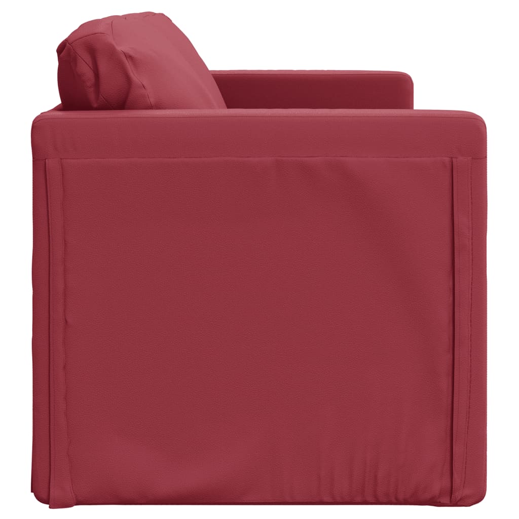Slaapbank vloermodel 2-in-1 112x174x55 cm kunstleer wijnrood