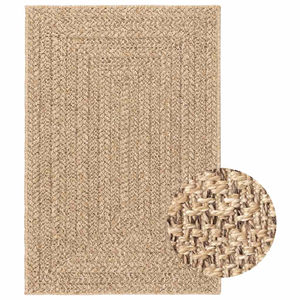 Vloerkleed ZIZUR binnen en buiten 120x170 cm jute look