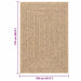Vloerkleed ZIZUR binnen en buiten 120x170 cm jute look