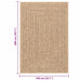 Vloerkleed ZIZUR binnen en buiten 140x200 cm jute look