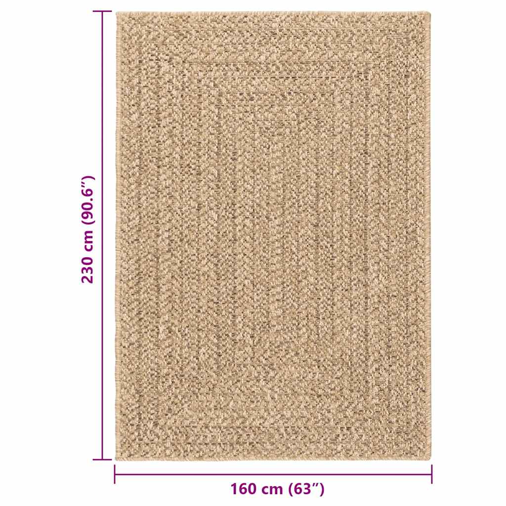 Vloerkleed ZIZUR binnen en buiten 160x230 cm jute look