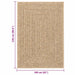 Vloerkleed ZIZUR binnen en buiten 160x230 cm jute look