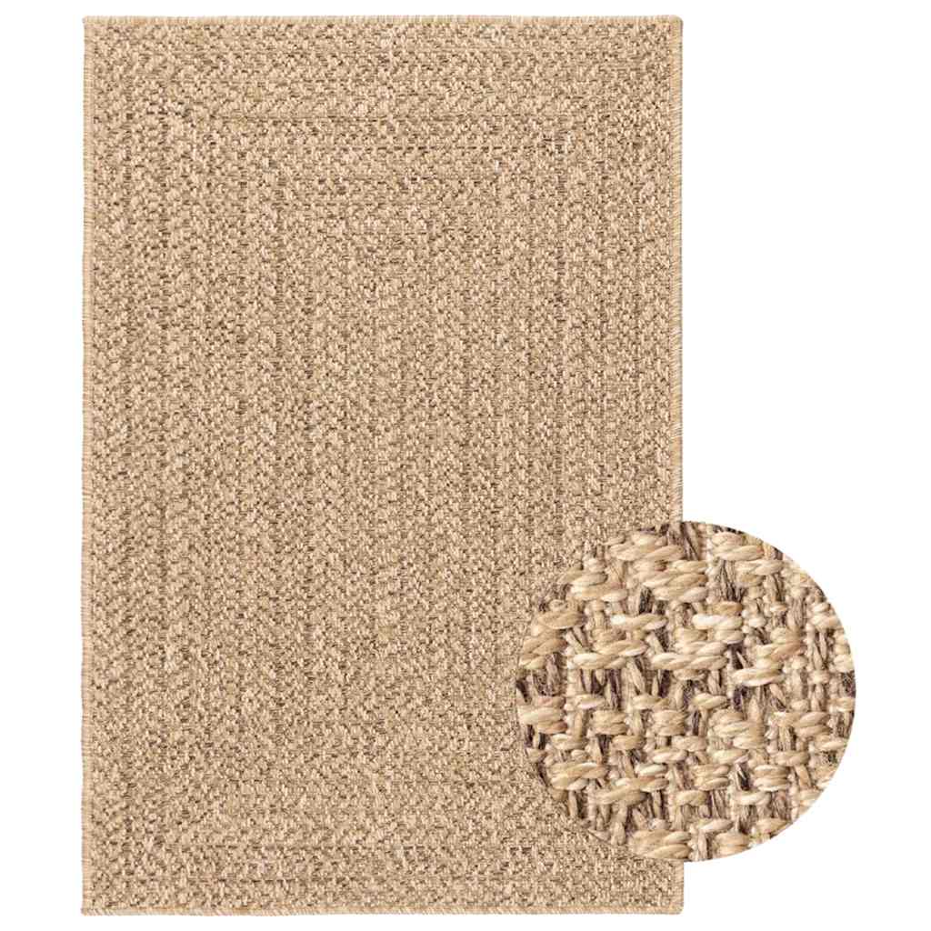 Vloerkleed ZIZUR binnen en buiten 200x290 cm jute look