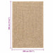 Vloerkleed ZIZUR binnen en buiten 200x290 cm jute look