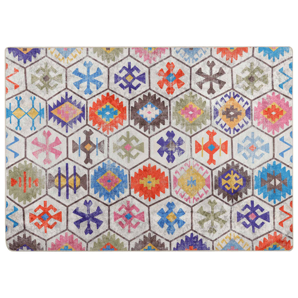 Vloerkleed wasbaar 80x150 cm meerkleurig