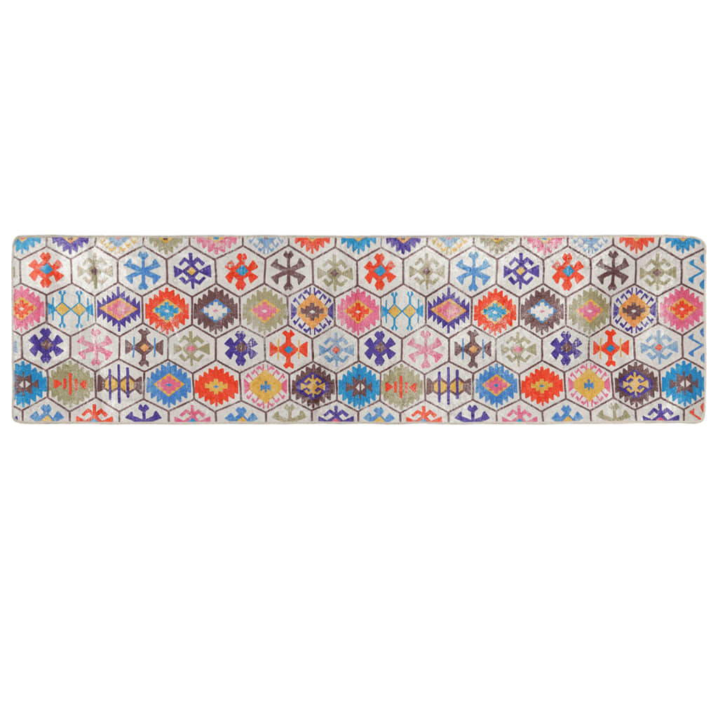 Vloerkleed wasbaar 80x300 cm meerkleurig