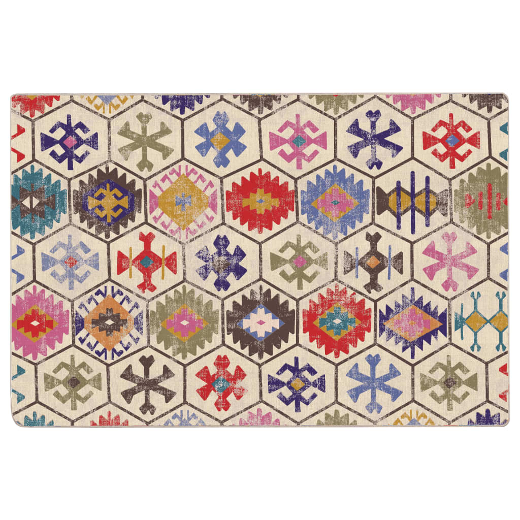 Vloerkleed wasbaar 120x180 cm meerkleurig