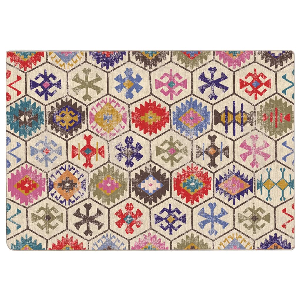 Vloerkleed wasbaar 160x230 cm meerkleurig