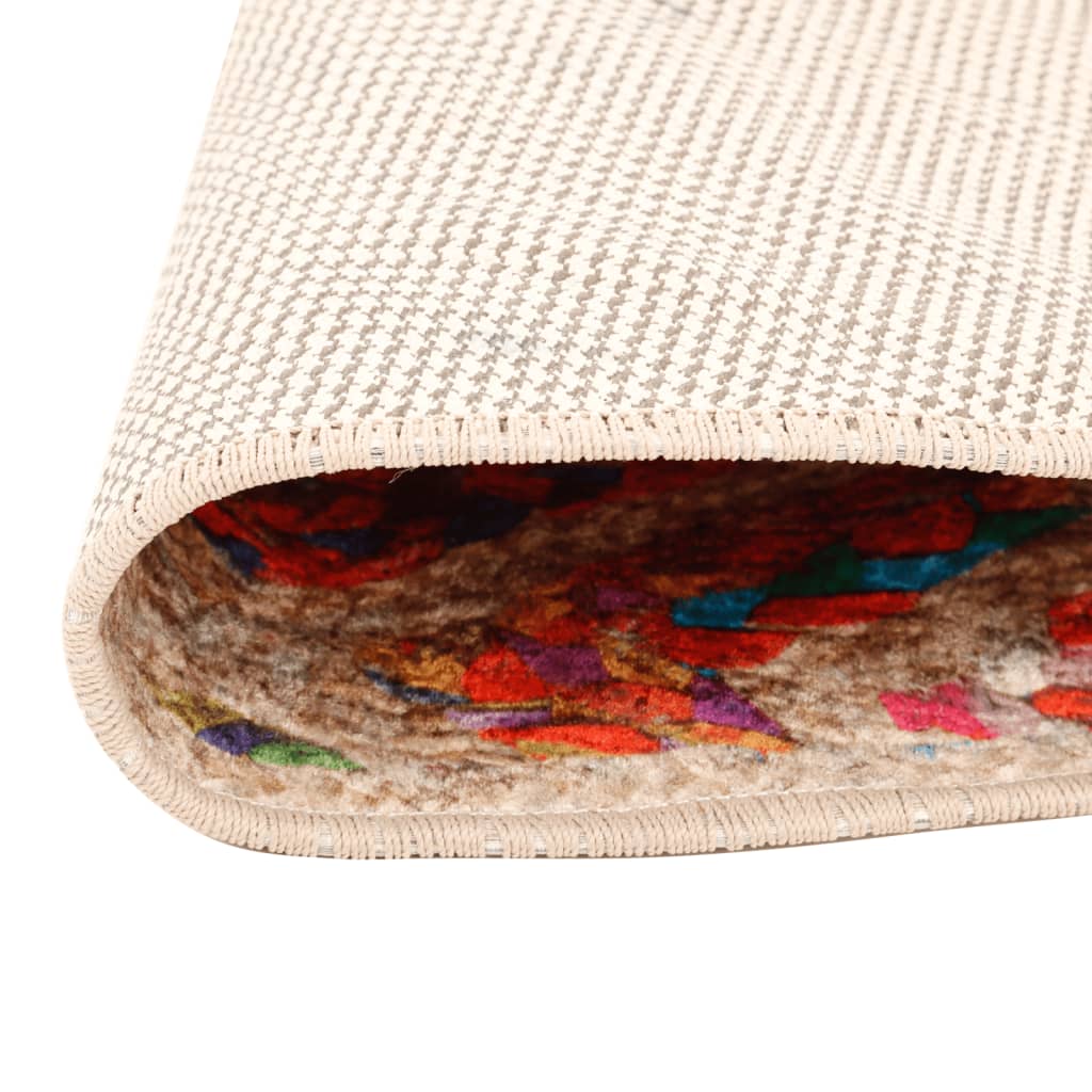 Vloerkleed wasbaar Ø 120 cm meerkleurig