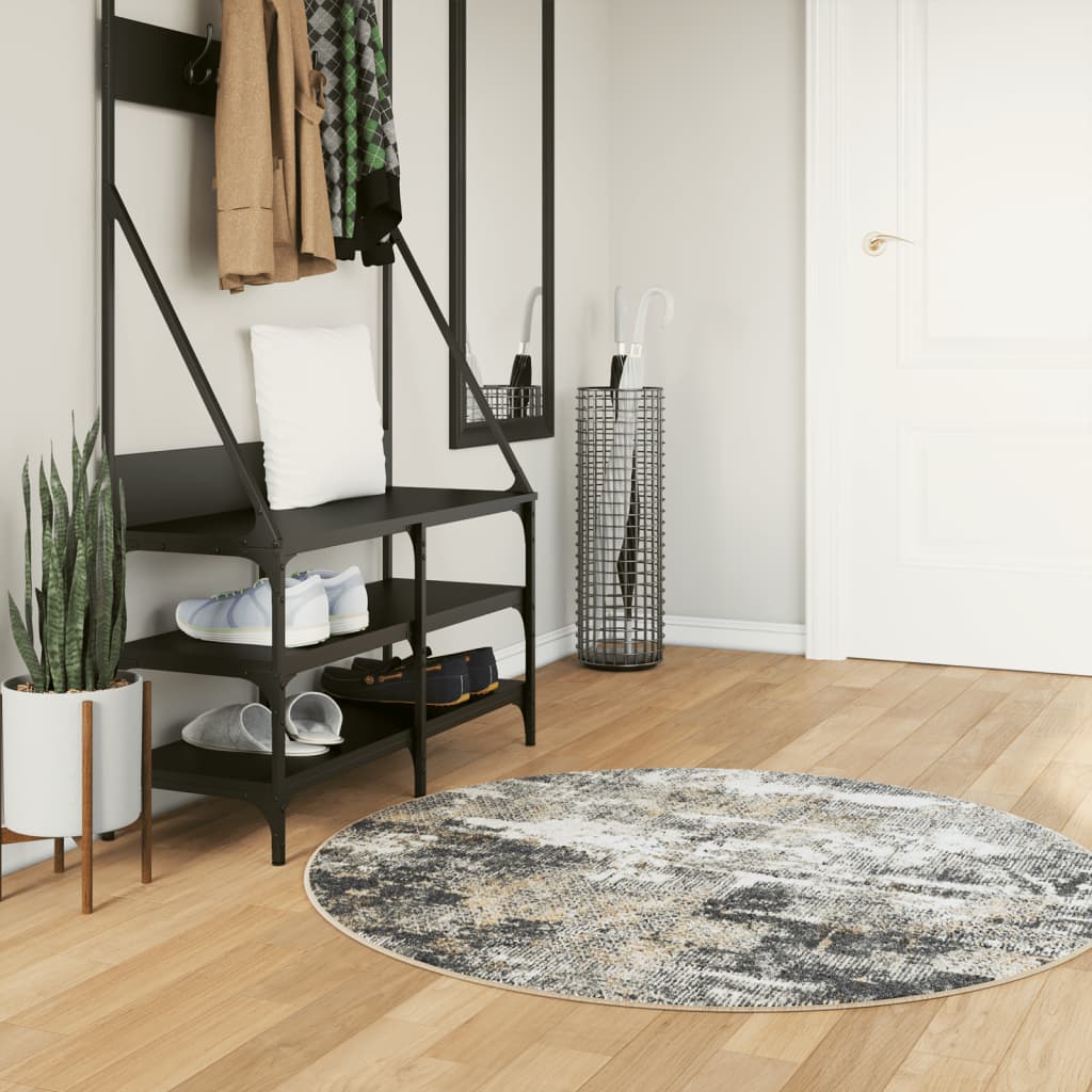 Vloerkleed wasbaar Ø 120 cm meerkleurig