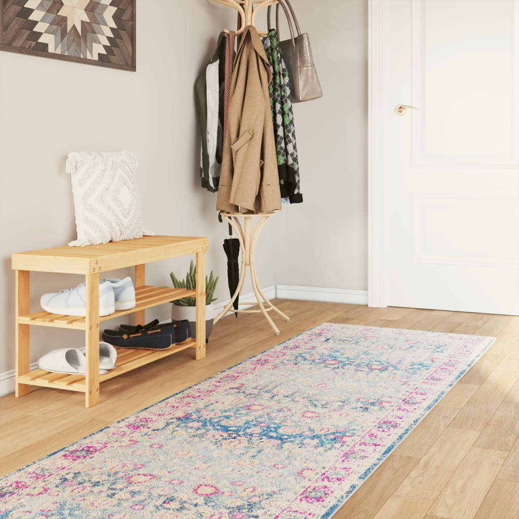 Vloerkleed wasbaar 80x300 cm meerkleurig