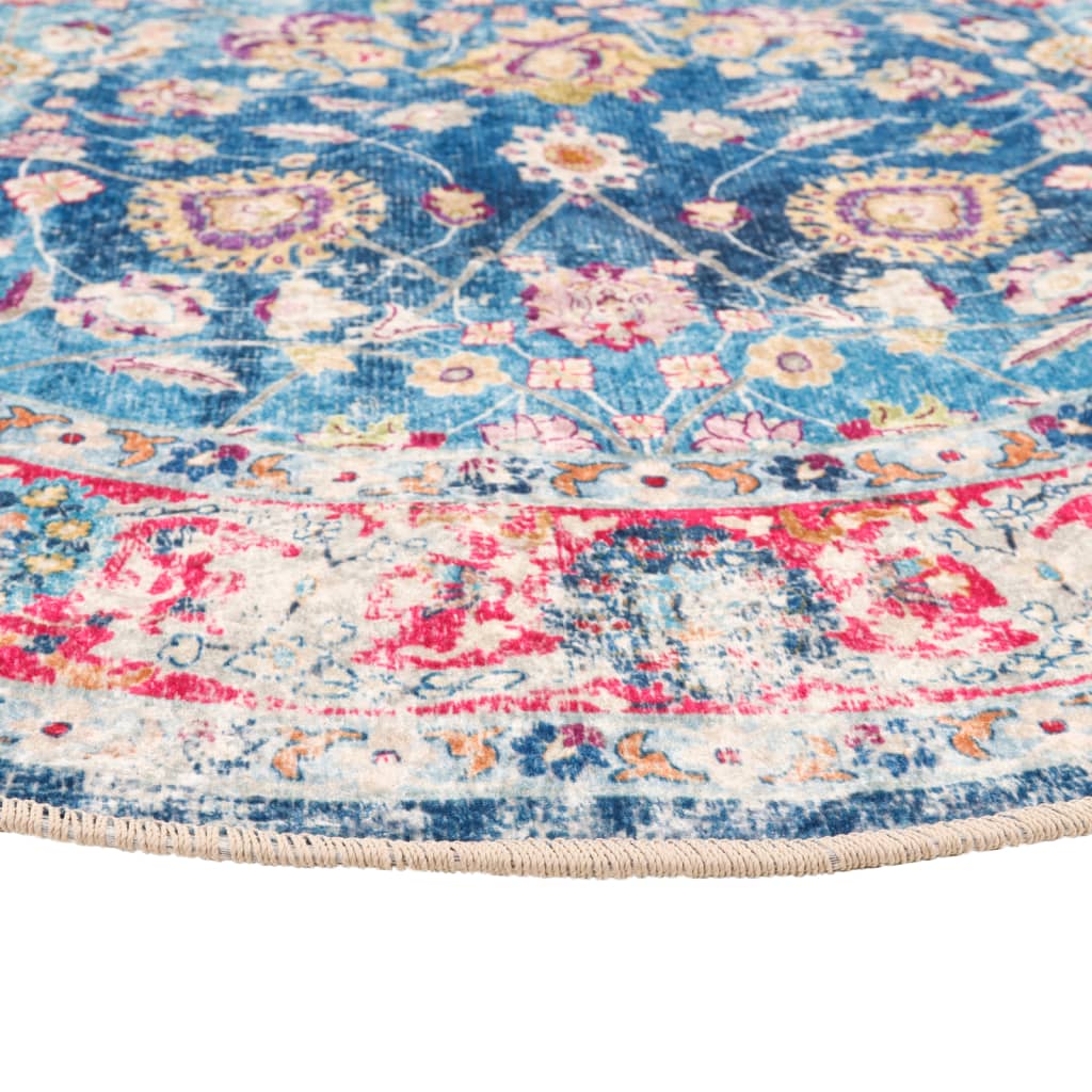 Vloerkleed wasbaar Ø 120 cm meerkleurig