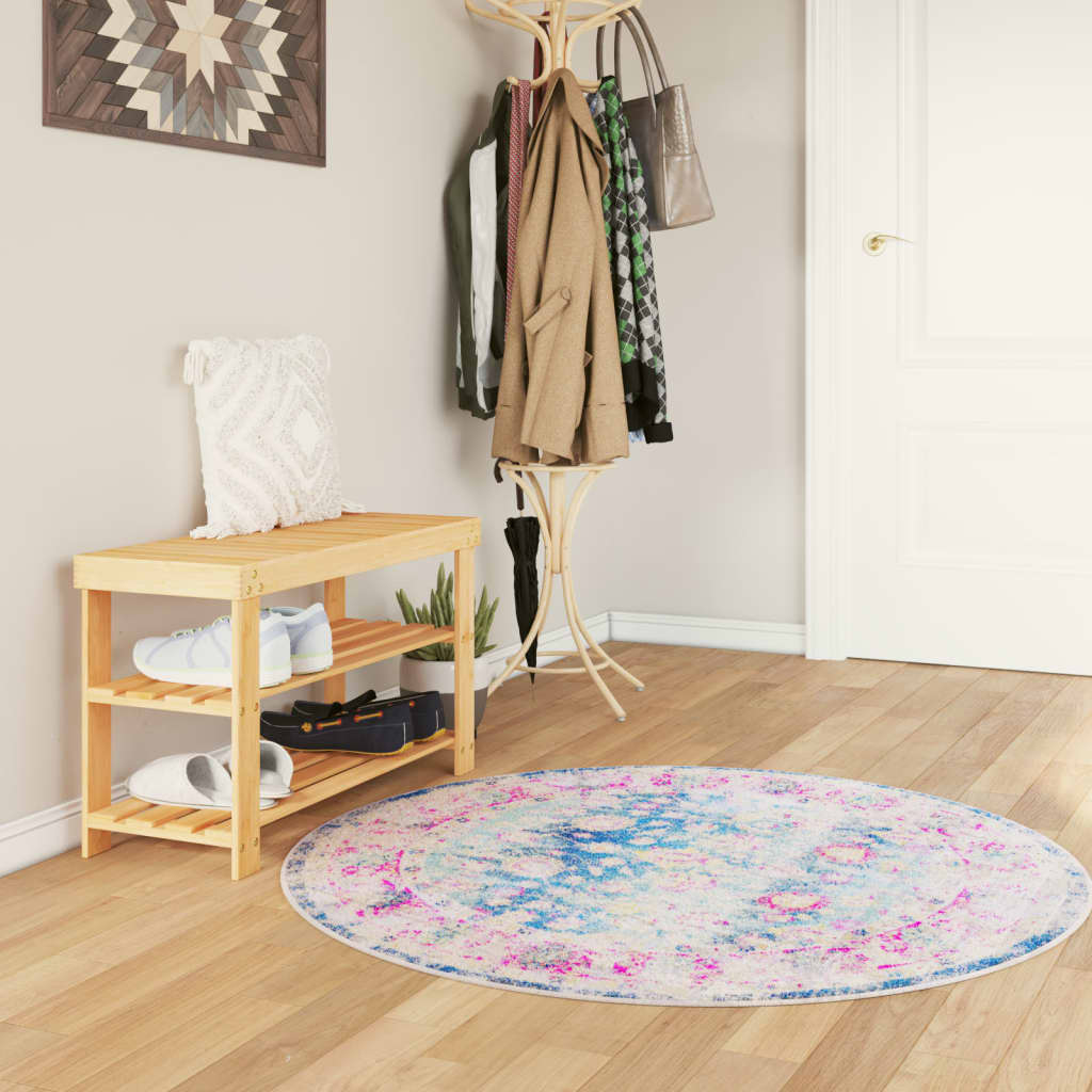 Vloerkleed wasbaar Ø 120 cm meerkleurig