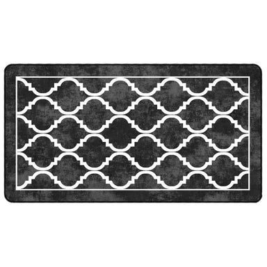 Vloerkleed wasbaar 80x150 cm zwart en wit