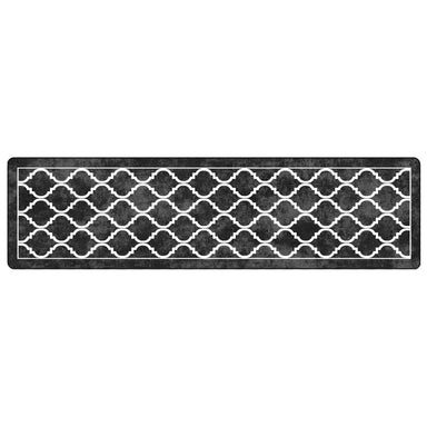 Vloerkleed wasbaar 80x300 cm zwart en wit