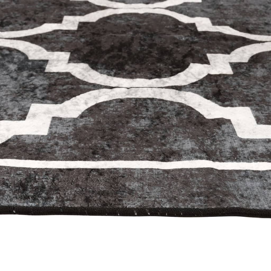 Vloerkleed wasbaar 80x300 cm zwart en wit