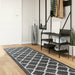 Vloerkleed wasbaar 80x300 cm zwart en wit