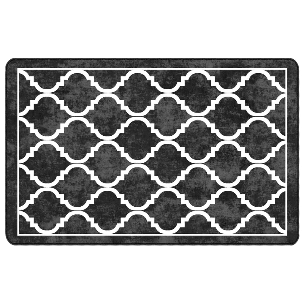Vloerkleed wasbaar 190x300 cm zwart en wit