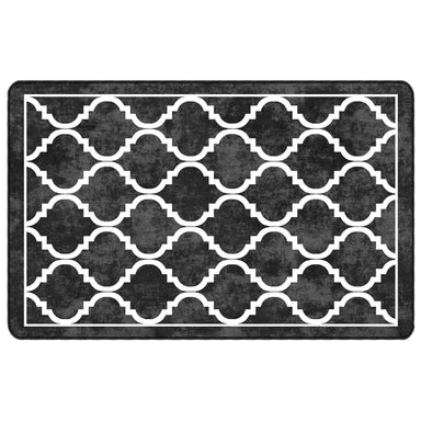 Vloerkleed wasbaar 190x300 cm zwart en wit