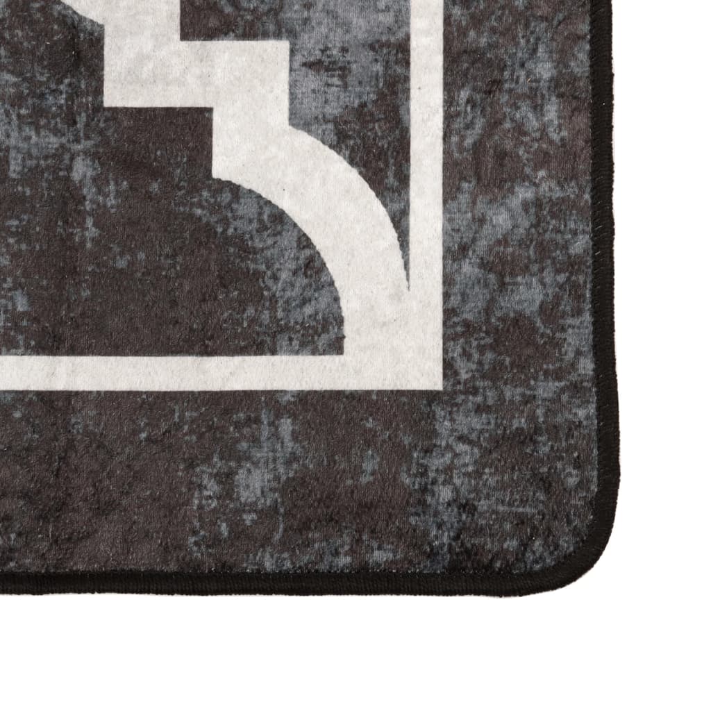 Vloerkleed wasbaar 190x300 cm zwart en wit