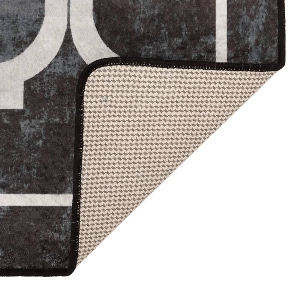 Vloerkleed wasbaar 190x300 cm zwart en wit