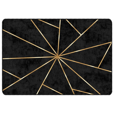 Vloerkleed wasbaar 120x180 cm zwart en goudkleurig