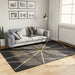 Vloerkleed wasbaar anti-slip 160x230 cm zwart en goudkleurig