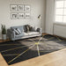 Vloerkleed wasbaar 190x300 cm zwart en goudkleurig