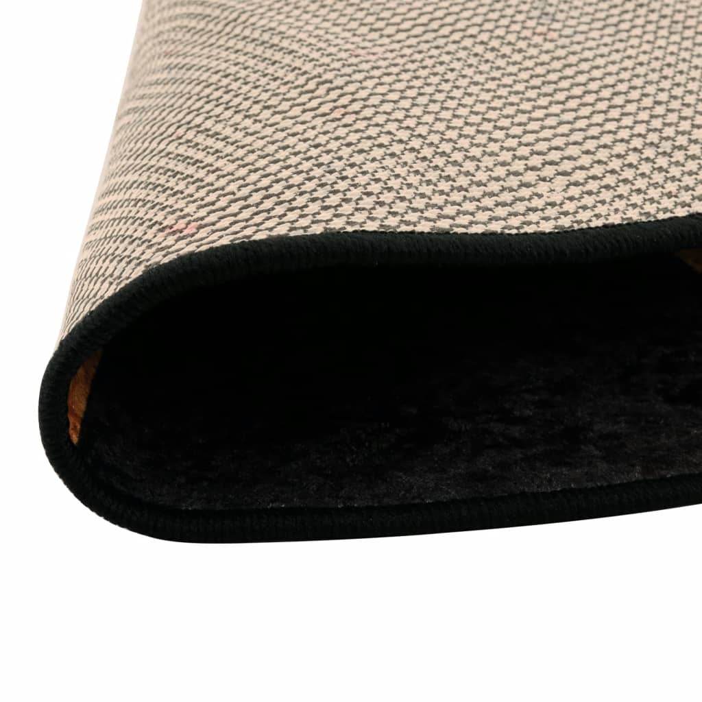 Vloerkleed wasbaar Ø 120 cm zwart en goudkleurig
