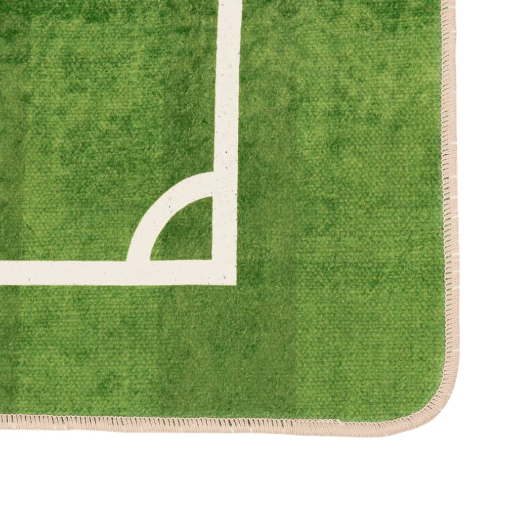 Kindervloerkleed voetbalveld wasbaar 160x230 cm groen
