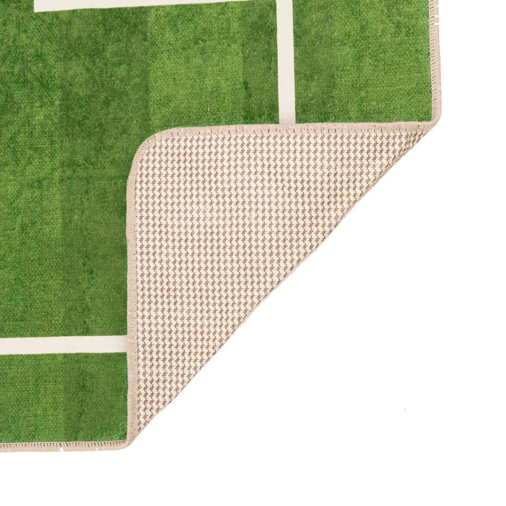 Kindervloerkleed voetbalveld wasbaar 160x230 cm groen