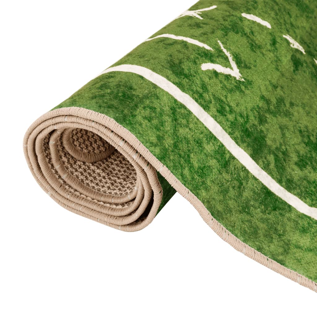 Kindervloerkleed voetbalveld wasbaar 160x230 cm groen