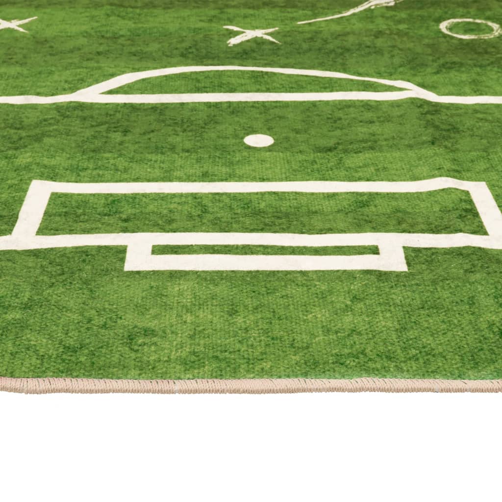 Kindervloerkleed voetbalveld wasbaar 160x230 cm groen