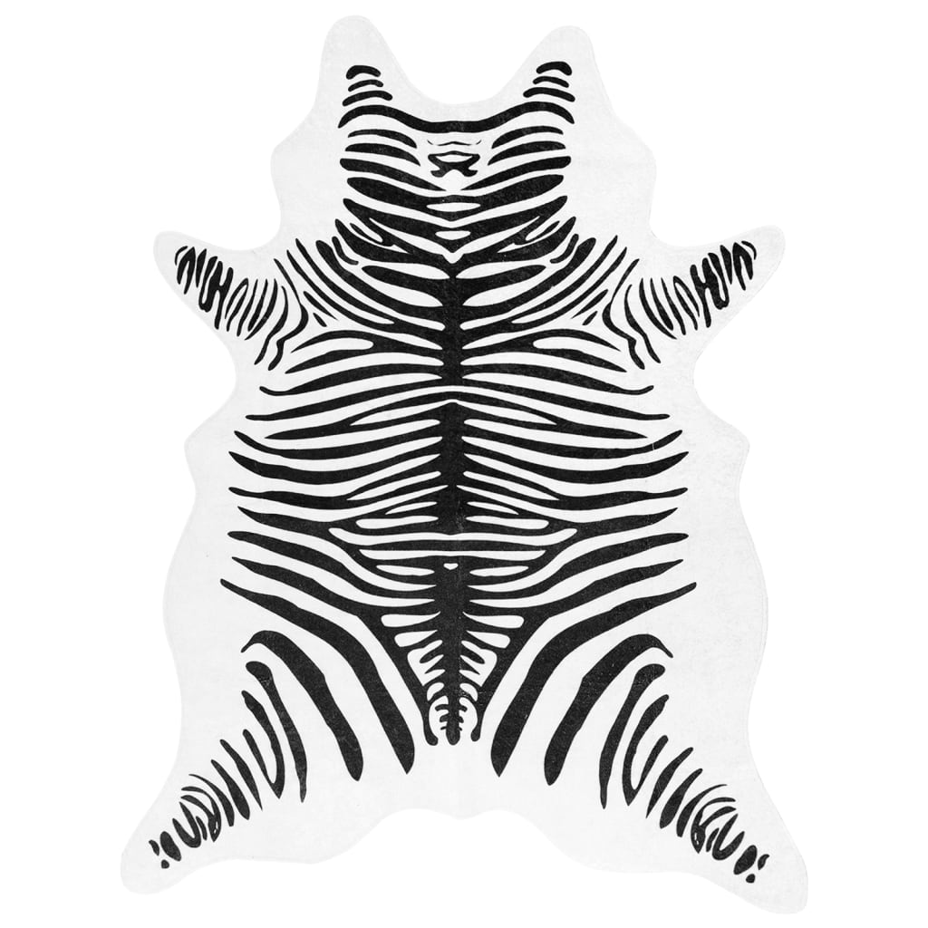 Vloerkleed zebrapatroon wasbaar 120x170 cm zwart wit