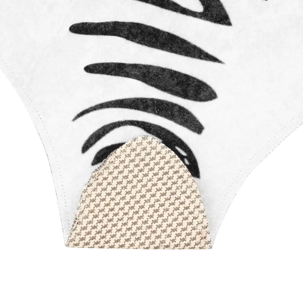 Vloerkleed zebrapatroon wasbaar 120x170 cm zwart wit