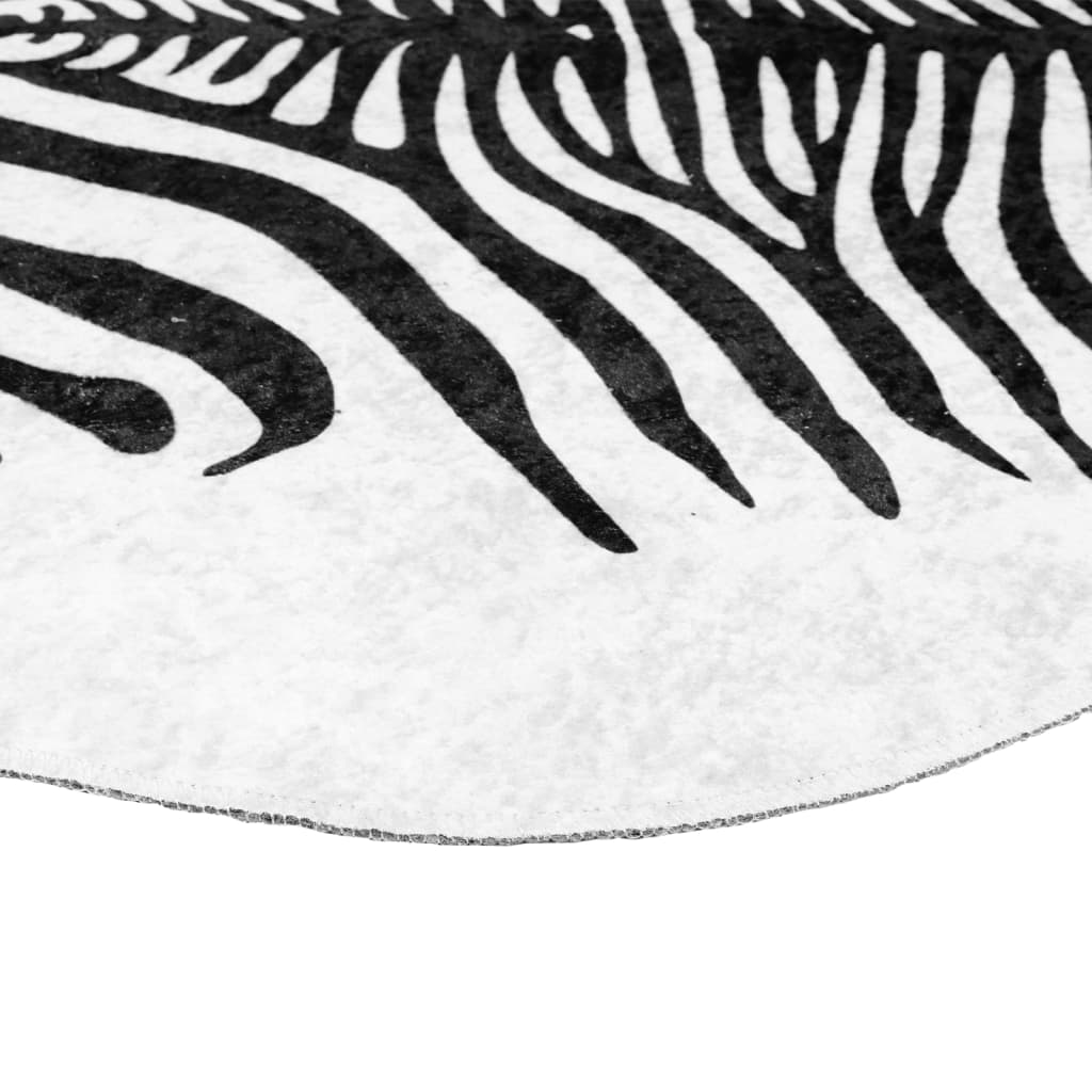 Vloerkleed zebrapatroon wasbaar 120x170 cm zwart wit