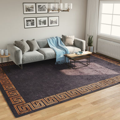 Vloerkleed wasbaar 400x300 cm zwart en goudkleurig