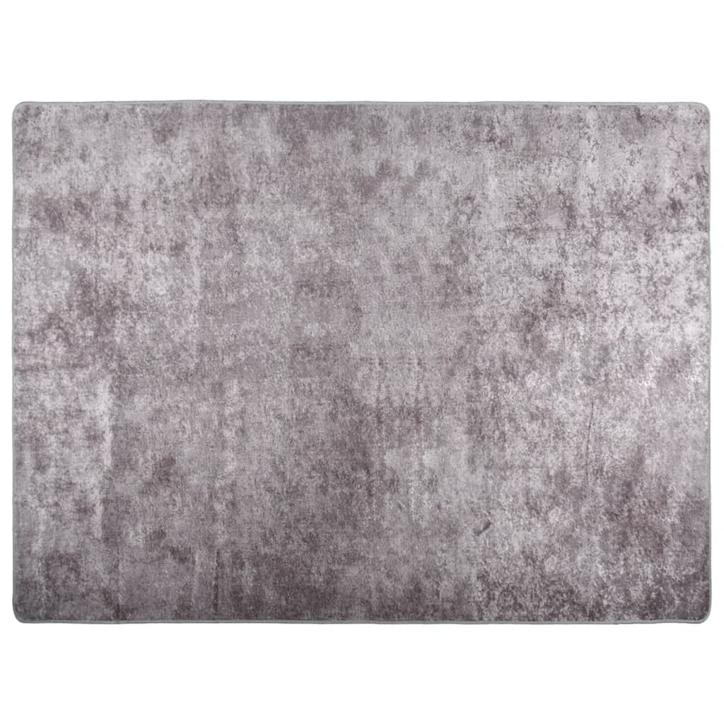 Vloerkleed wasbaar 400x300 cm grijs