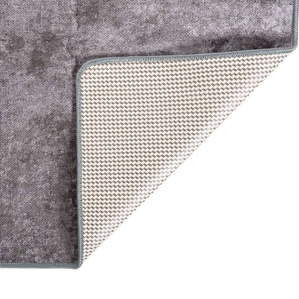 Vloerkleed wasbaar 400x300 cm grijs